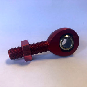 Male Aluminium 2 piece Rod End - Eye 3/8 - Thread 7/16 - Red